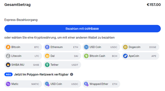 Ab jetzt: Viele Kryptowährungen als Bezahlmethode!